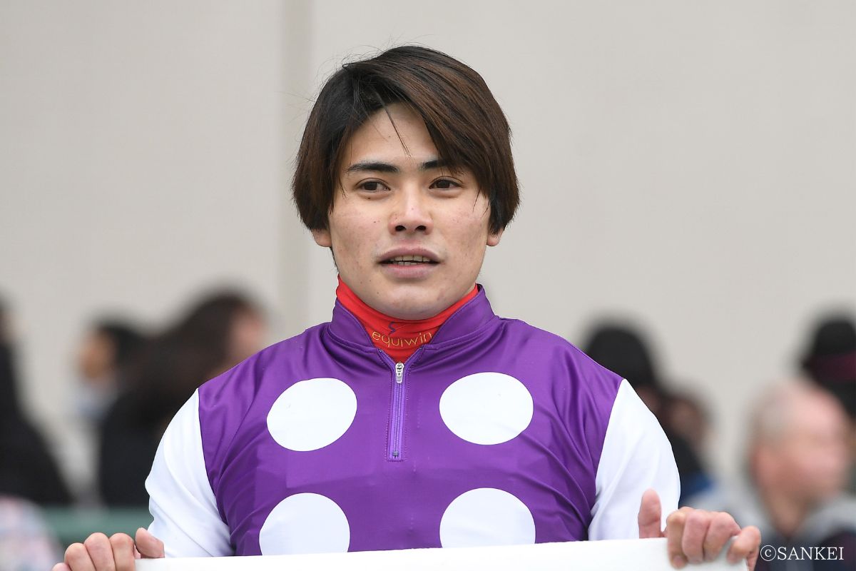 2025年4月12日福島5Rで復帰後初勝利を飾った水沼元輝騎手