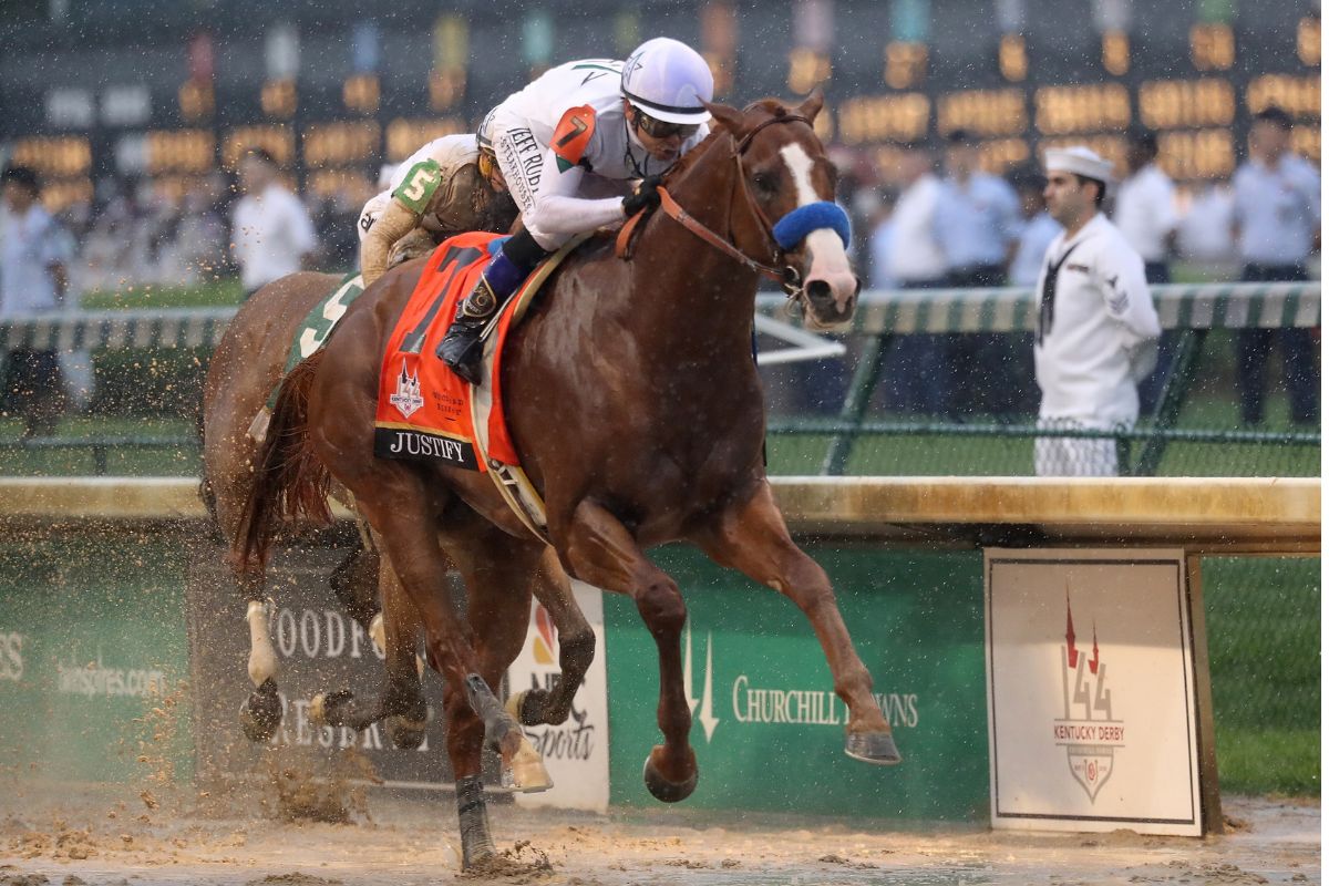 第144回ケンタッキーダービーを制したJustify(Photo by Rob Carr/Getty Images)