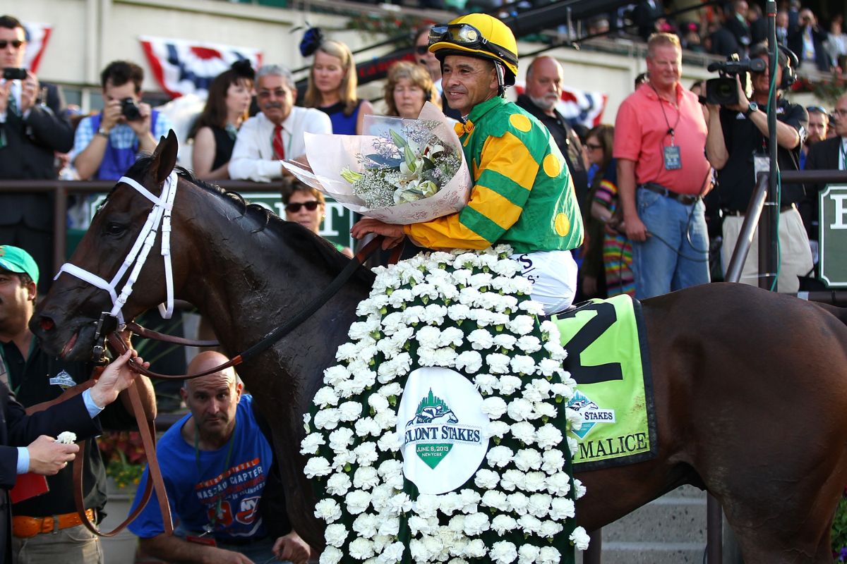 2013年ベルモントSを制したパレスマリス (Photo by Mike Stobe/Getty Images)