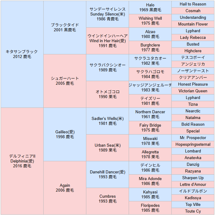 エムズビギンの血統表
