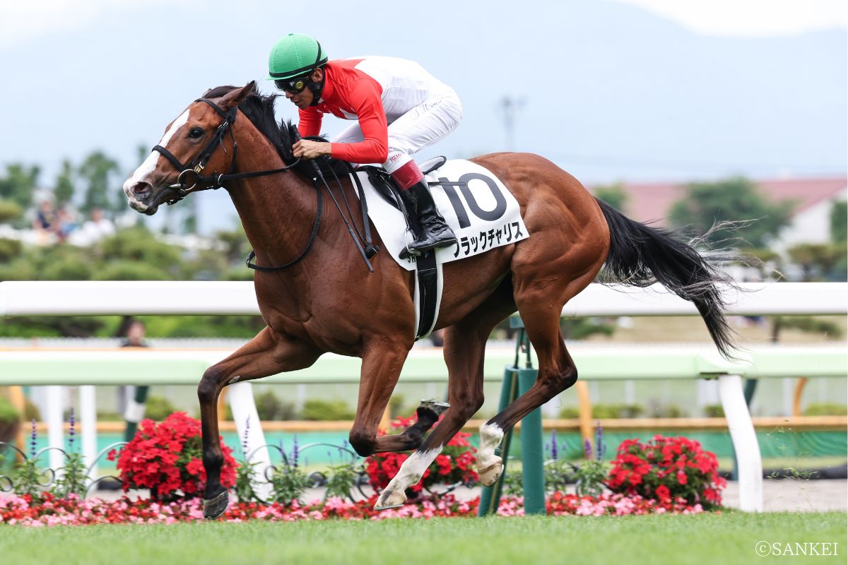 2025年6月21日新馬戦を勝利したブラックチャリス