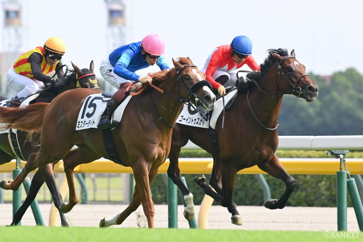 2025年10月5日東京の新馬戦を制したゴーイントゥスカイ（写真右）