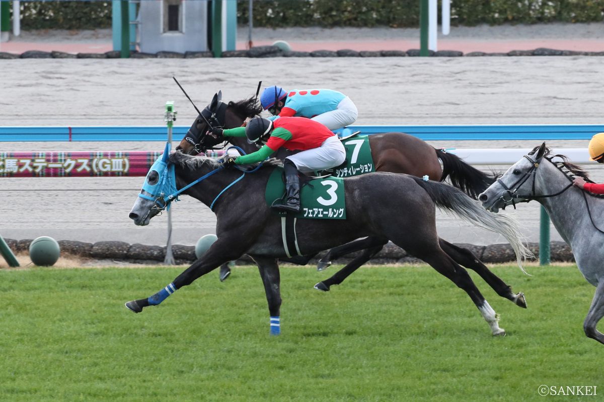 2025年小倉牝馬S/1着同着となったフェアエールングとシンティレーション