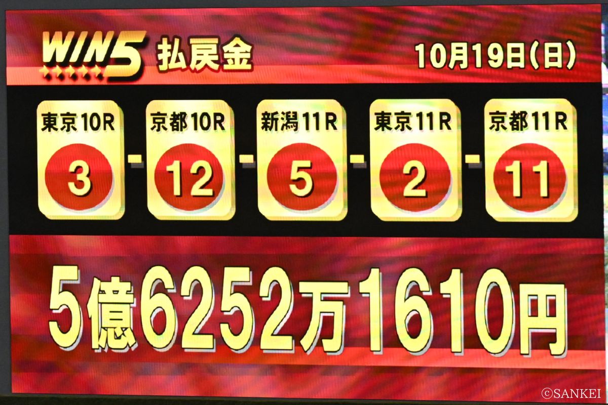 2025年10月19日WIN5の配当
