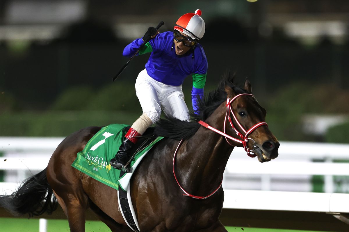 2023年サウジカップを制したパンサラッサと吉田豊騎手(Photo by Francois Nel/Getty Images)