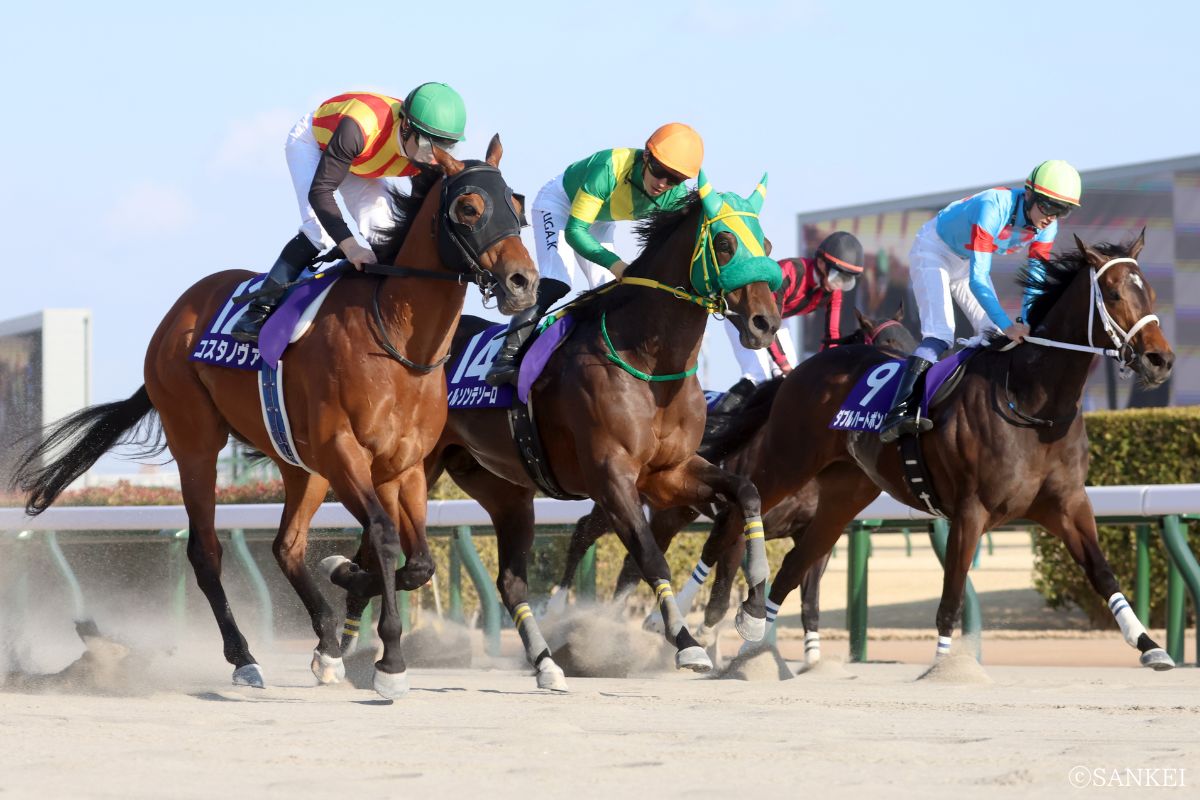 2026年フェブラリーSを制したコスタノヴァ(写真左)、ダブルハートボンド(写真右)