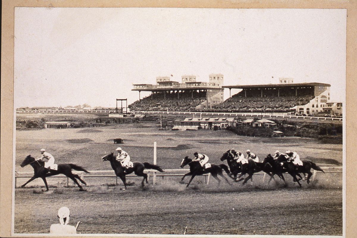 根岸競馬場での春季競馬 1934年（昭和9）【馬の博物館所蔵】