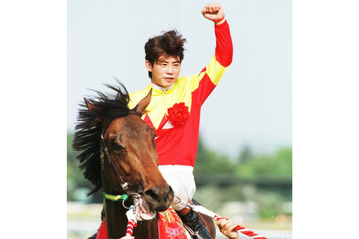 1996年日本ダービーを制した藤田伸二騎手とフサイチコンコルド